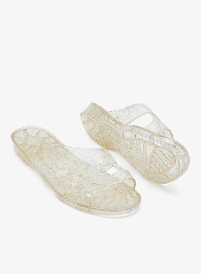 Ginger White Jelly Strap Detail Flats for Women | Best Price UAE